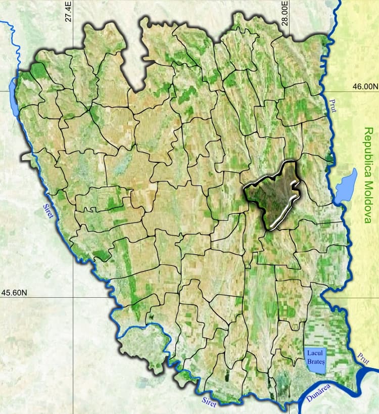 Localizare harta comuna Fîrțanești județul Galați